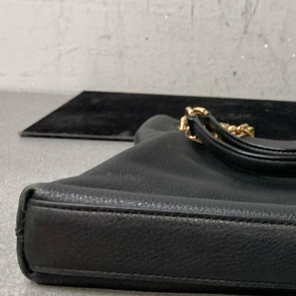 Tory Burch EUC Black Leather w/ Gold-Tone Hardware Shoulder Bag - Picture 10 of 15